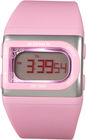 Luz - relógios de Digitas das mulheres impermeáveis cor-de-rosa com bateria de lítio