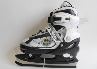 Patins júniors ajustáveis da patinagem no gelo dos patins das crianças do nível básico com lâmina dobro